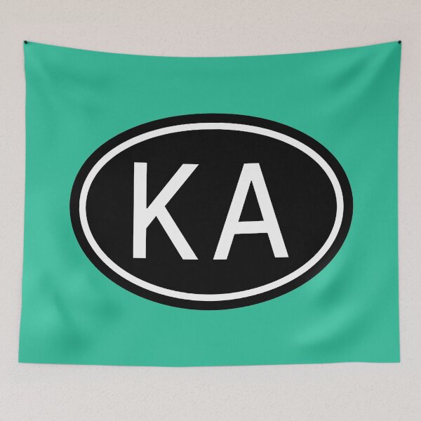 Item preview, KA Initials Monogram Oval White Letters designed and sold by Jeallan Designs.