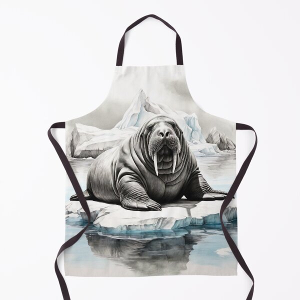 Item preview, Black and White Walrus Pencil Drawing designed and sold by Pencil-Art.
