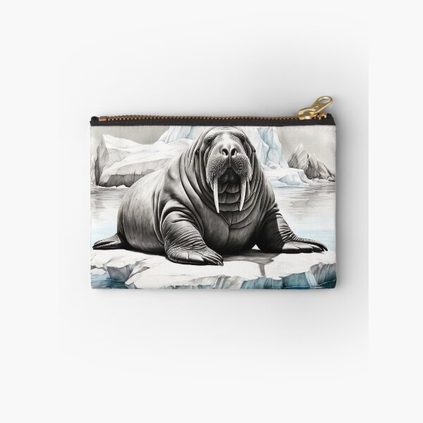 Item preview, Black and White Walrus Pencil Drawing designed and sold by Pencil-Art.