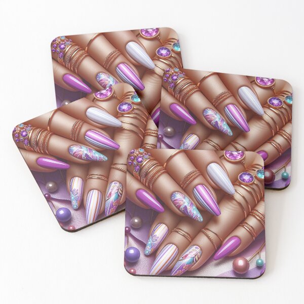 Item preview, Purple Elegance: Chic Nail Designs designed and sold by 3IN1digiart.