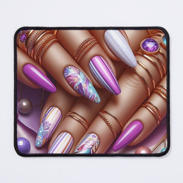 Item preview, Purple Elegance: Chic Nail Designs designed and sold by 3IN1digiart.