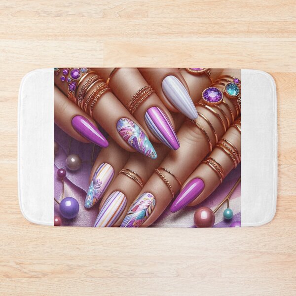 Item preview, Purple Elegance: Chic Nail Designs designed and sold by 3IN1digiart.