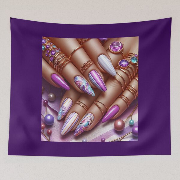 Item preview, Purple Elegance: Chic Nail Designs designed and sold by 3IN1digiart.