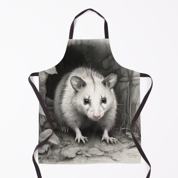 Item preview, Black and White Opossum Pencil Drawing designed and sold by Pencil-Art.