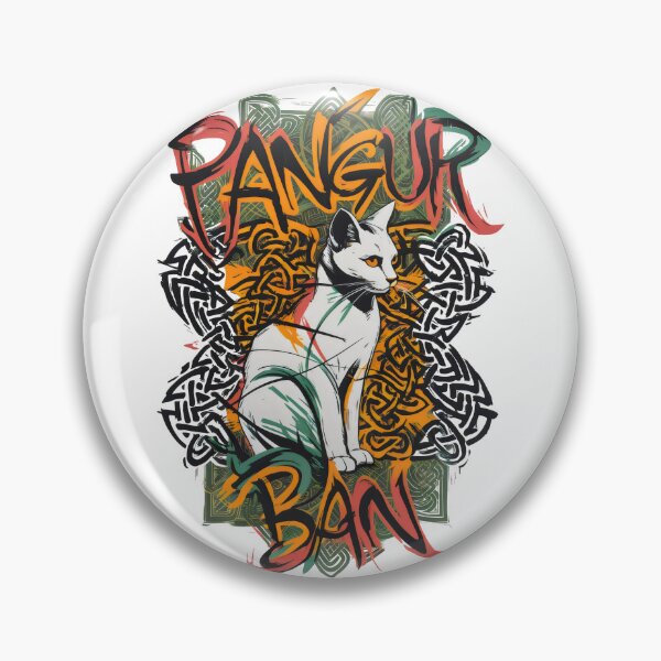 Item preview, Pangur Bán White Cat Celtic Irish Poem designed and sold by CELTIC-DESIGNS.