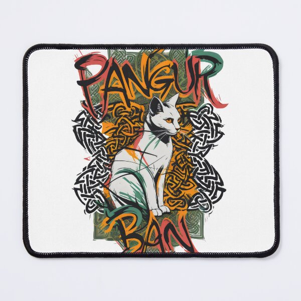 Item preview, Pangur Bán White Cat Celtic Irish Poem designed and sold by CELTIC-DESIGNS.