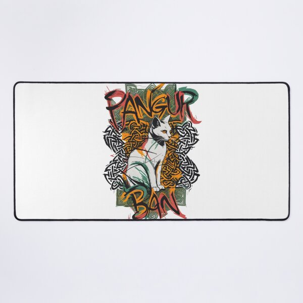 Item preview, Pangur Bán White Cat Celtic Irish Poem designed and sold by CELTIC-DESIGNS.