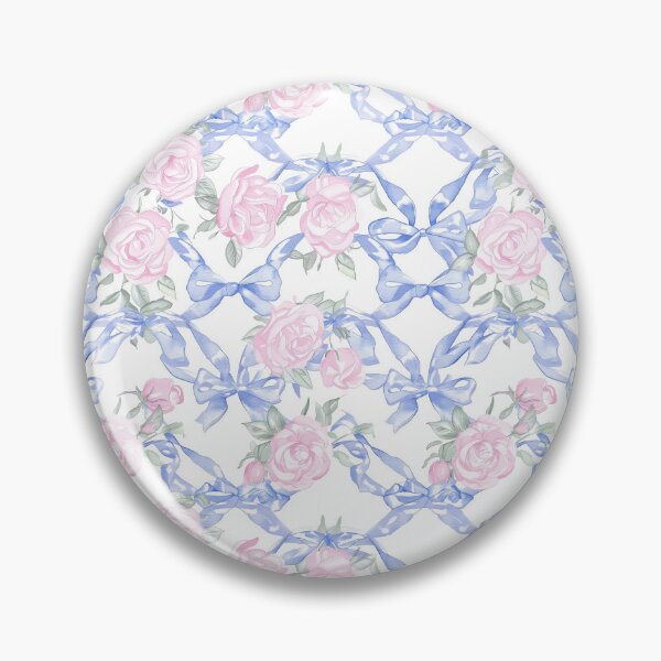Item preview, Blue bows Pinky Roses Vintage designed and sold by Gourmet Neko Art | .