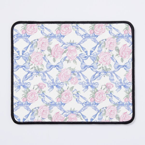 Item preview, Blue bows Pinky Roses Vintage designed and sold by Gourmet Neko Art | .