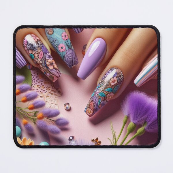 Item preview, Summer Vibes: Trendy Purple Nails designed and sold by 3IN1digiart.