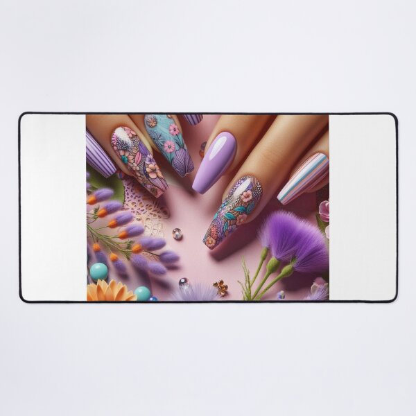 Item preview, Summer Vibes: Trendy Purple Nails designed and sold by 3IN1digiart.
