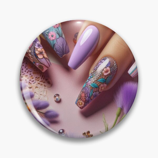 Item preview, Summer Vibes: Trendy Purple Nails designed and sold by 3IN1digiart.