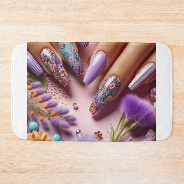 Item preview, Summer Vibes: Trendy Purple Nails designed and sold by 3IN1digiart.