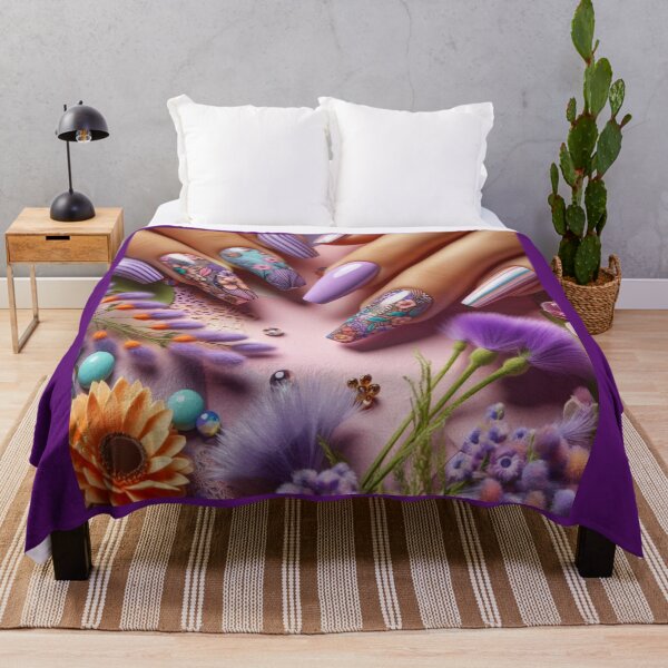 Item preview, Summer Vibes: Trendy Purple Nails designed and sold by 3IN1digiart.