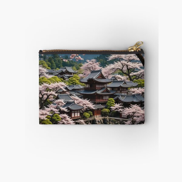 Item preview, Serene Temple Amidst Cherry Blossoms designed and sold by merve02shop.