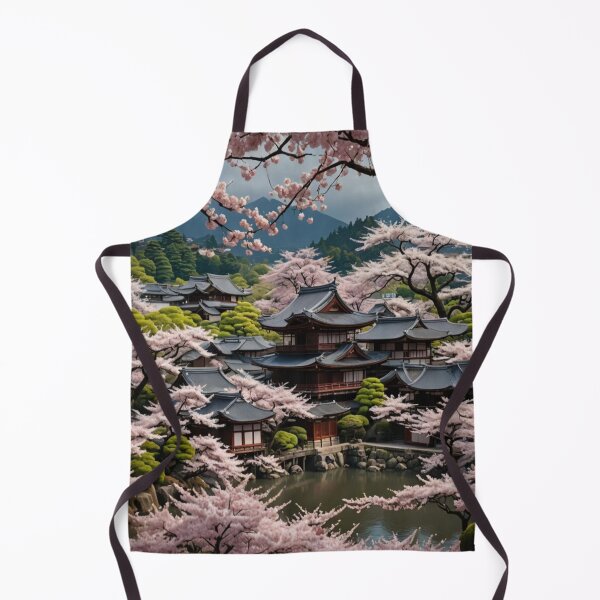 Item preview, Serene Temple Amidst Cherry Blossoms designed and sold by merve02shop.