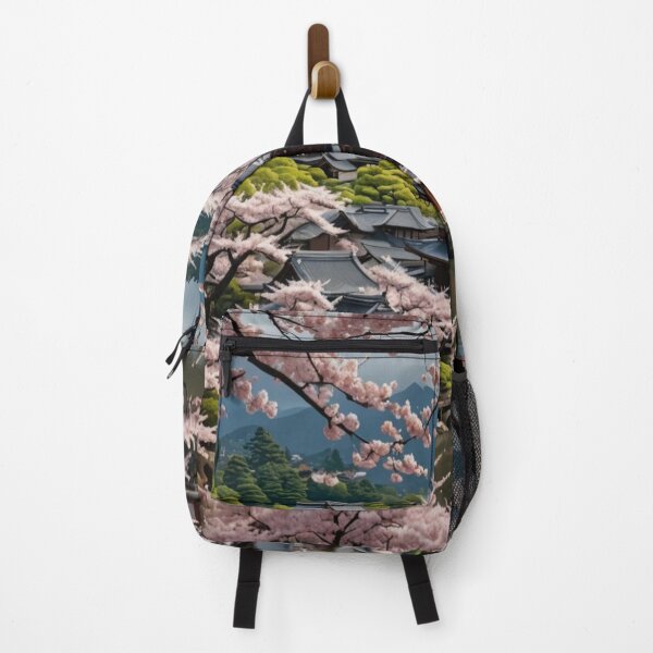 Item preview, Serene Temple Amidst Cherry Blossoms designed and sold by merve02shop.