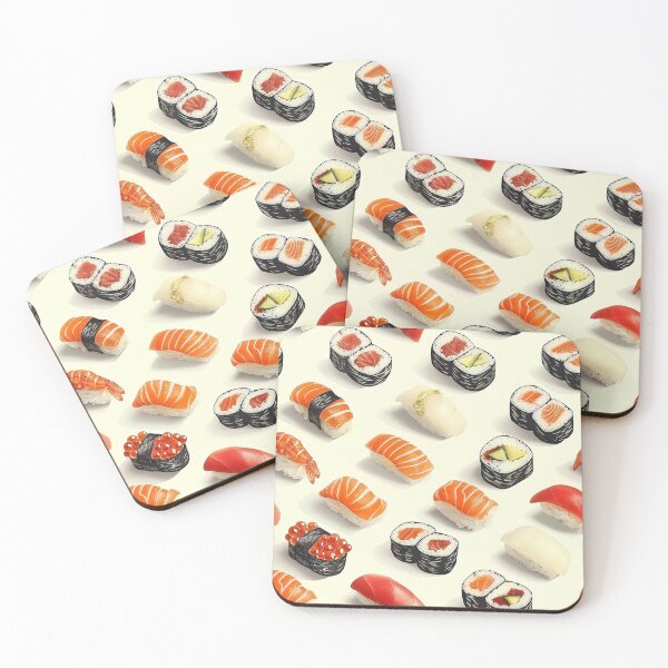Item preview, Sushi, 3D, White Background designed and sold by purelypatterns.