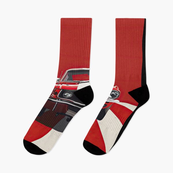 Item preview, Red Mustang on White and Red Stripes designed and sold by Jerhus.