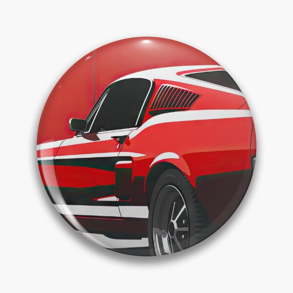 Item preview, Red Mustang Classic Car Driving on White Asphalt designed and sold by Jerhus.