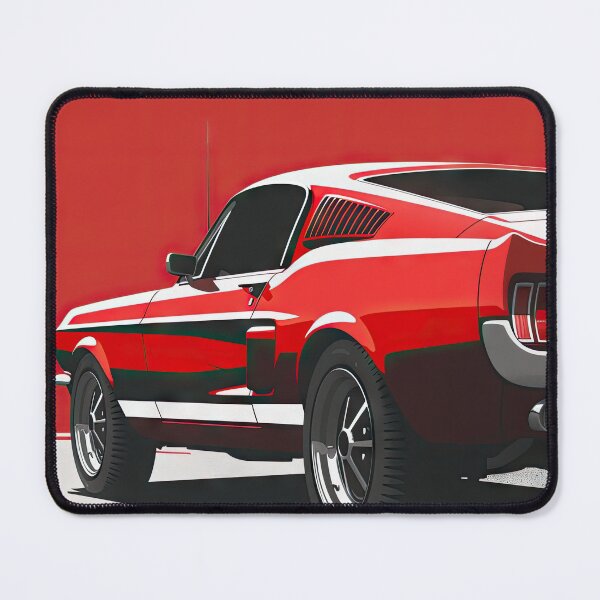Item preview, Red Mustang Classic Car Driving on White Asphalt designed and sold by Jerhus.