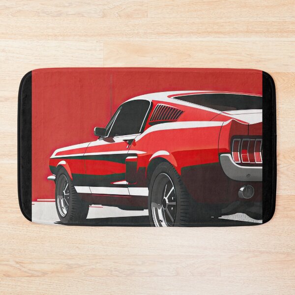 Item preview, Red Mustang Classic Car Driving on White Asphalt designed and sold by Jerhus.
