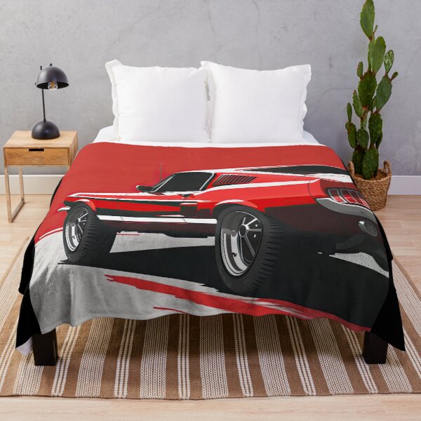 Item preview, Red Mustang Classic Car Driving on White Asphalt designed and sold by Jerhus.