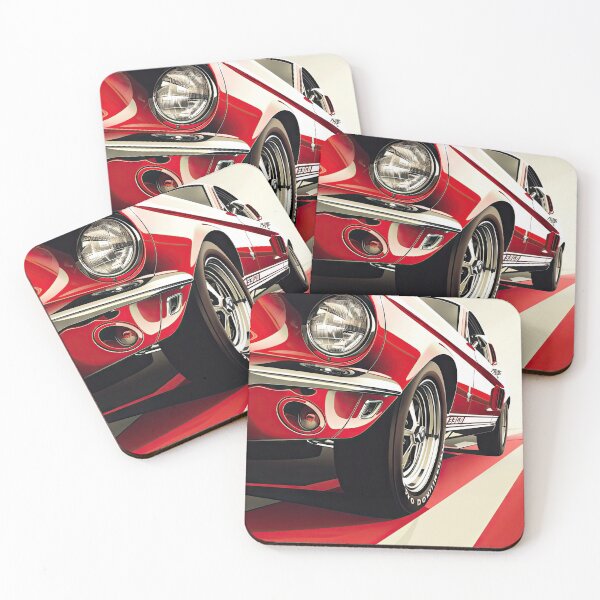 Item preview, Classic Red Mustang Driving on a White Stripe designed and sold by Jerhus.