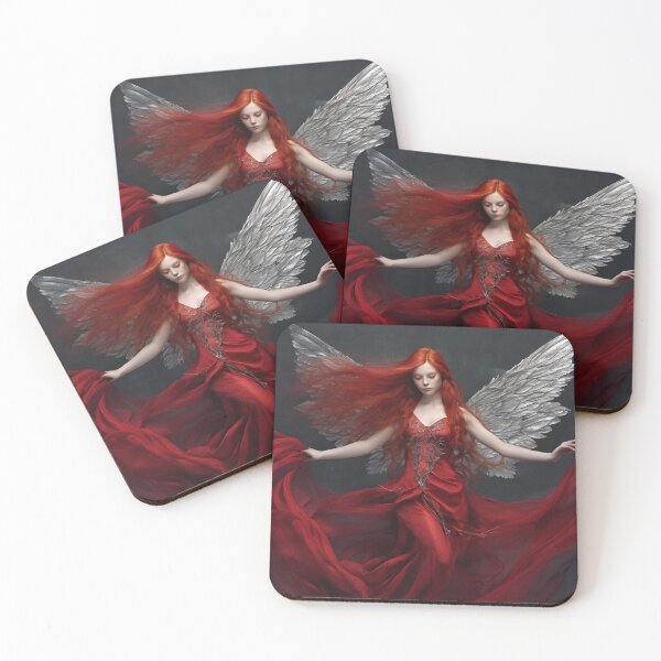 Item preview, Amaranth the Red Fairy, AI art Prints and stuff designed and sold by Smallfish1274.