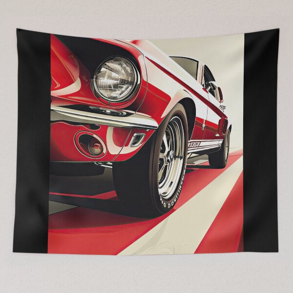 Item preview, Classic Red Mustang Driving on a White Stripe designed and sold by Jerhus.