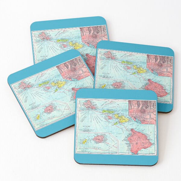 Item preview, Map of Hawaiian Islands Mokupuni Hawai‘i 1912 designed and sold by RocketshipRetro.