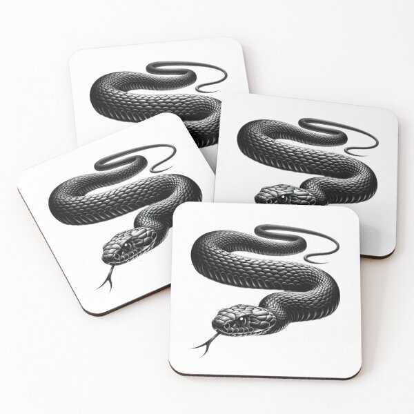 Item preview, crawling snake black and white sketch tattoo designed and sold by Expressions-Sel.