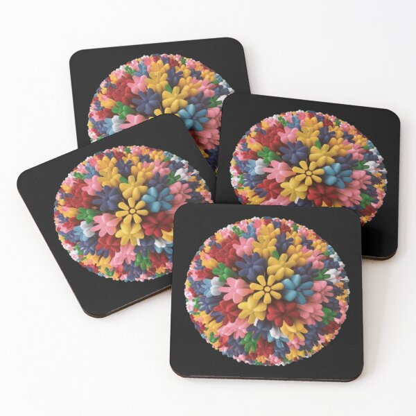 Item preview, Circle with abstract pink and yellow flowers designed and sold by MargoMalej.