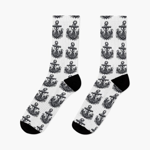 Item preview, anchor black and white sketch tattoo designed and sold by Expressions-Sel.
