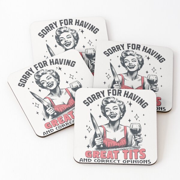 Item preview, Sorry For Having Great Tits - Vintage Pinup Girl Drawing designed and sold by Beanster-nl.
