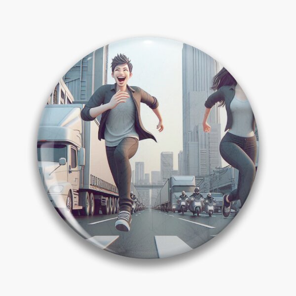 Item preview, Urban Adventure Couple Running Through the City designed and sold by choder61.