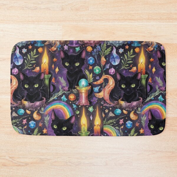Item preview, Witchy Rainbow Black Cats III designed and sold by Spellhorn13.