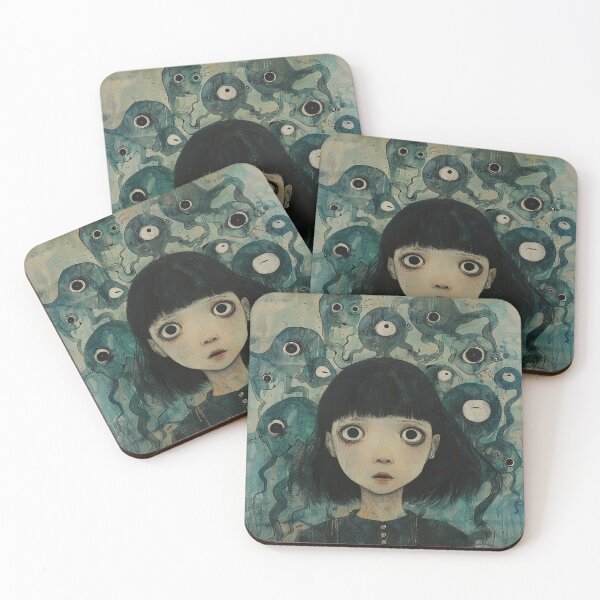 Item preview, tangled thoughts – psychedelic manga anime girl designed and sold by ForsakenFrames.