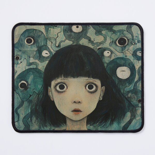 Item preview, tangled thoughts – psychedelic manga anime girl designed and sold by ForsakenFrames.
