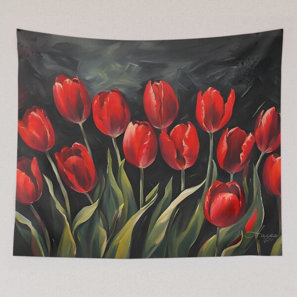 Artikelvorschau, Crimson Symphony - Roter Tulpenstrauß entworfen und verkauft von DamoreLifestyle.