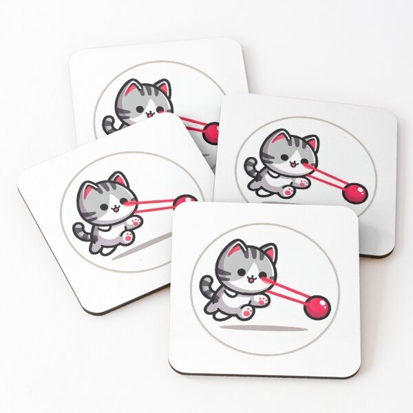 Item preview, Cute Cat Chasing Red Laser Pointer designed and sold by Stickers-4-Fun.