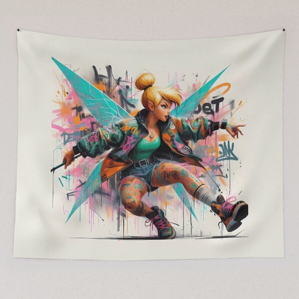 Item preview, Tinker Bell in urban outfit, graffiti-style designed and sold by Ssevi.