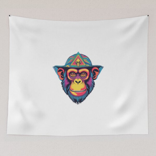 Item preview, Psychedelic art pirate monkey designed and sold by Pterodak.