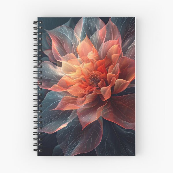 Item preview, A single orange flower with delicate veins against a dark background designed and sold by Jerhus.