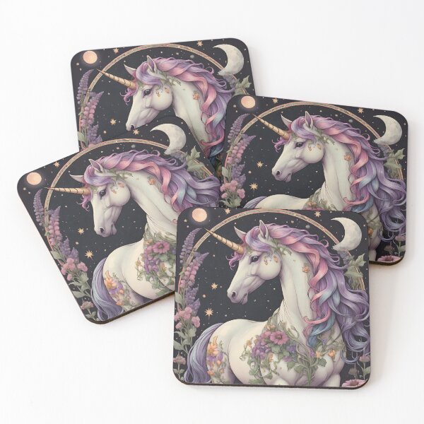 Item preview, Purple Unicorn Garden Art Nouveau  designed and sold by UnicornAndRaven .