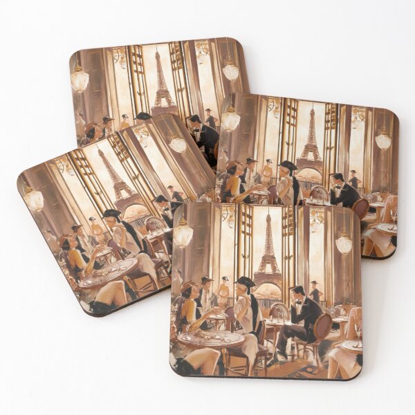 Item preview, Elegant Parisian Café with Eiffel View - Art Deco Style designed and sold by CARRAANN.