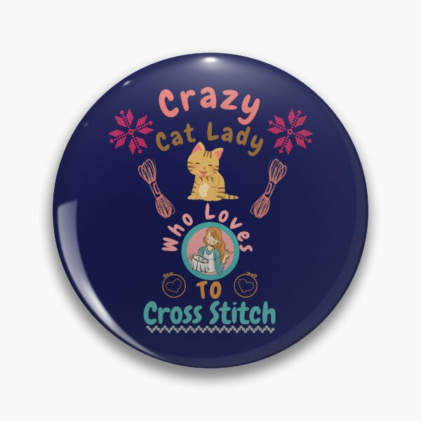 Item preview, Crazy Cat Lady Who Loves To Cross Stitch - Cross Stitch Cat Lady Funny Cross Stitching Stitcher designed and sold by Wiss2Arts.