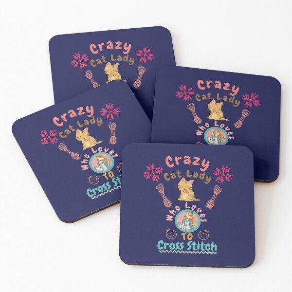 Item preview, Crazy Cat Lady Who Loves To Cross Stitch - Cross Stitch Cat Lady Funny Cross Stitching Stitcher designed and sold by Wiss2Arts.