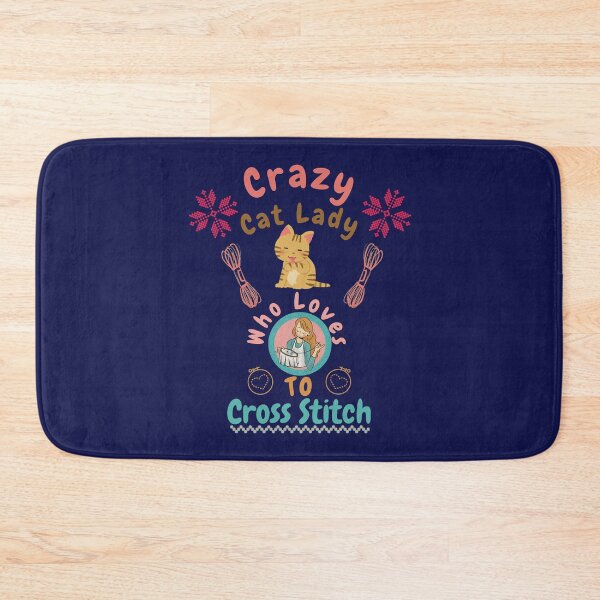 Item preview, Crazy Cat Lady Who Loves To Cross Stitch - Cross Stitch Cat Lady Funny Cross Stitching Stitcher designed and sold by Wiss2Arts.