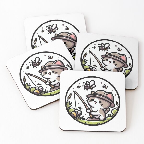 Item preview, Adorable Cat Hunting Insects designed and sold by Stickers-4-Fun.